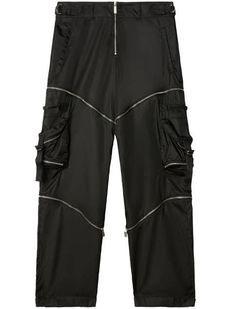 off white cargo pants gabardine zip